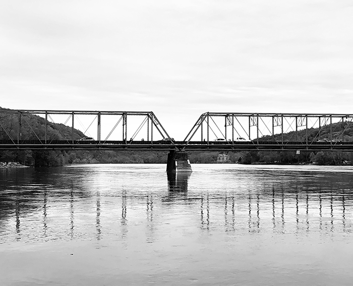 The New Hope - Lambertville Bridge in black & white by DRBC's Stacey Mulholland.